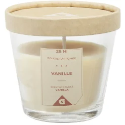 Bougie dans verre transparent senteur vanille-Gifi