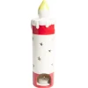 Bougie de Noël en céramique rouge et blanc Ø8,5xH29,5cm-Gifi Outlet