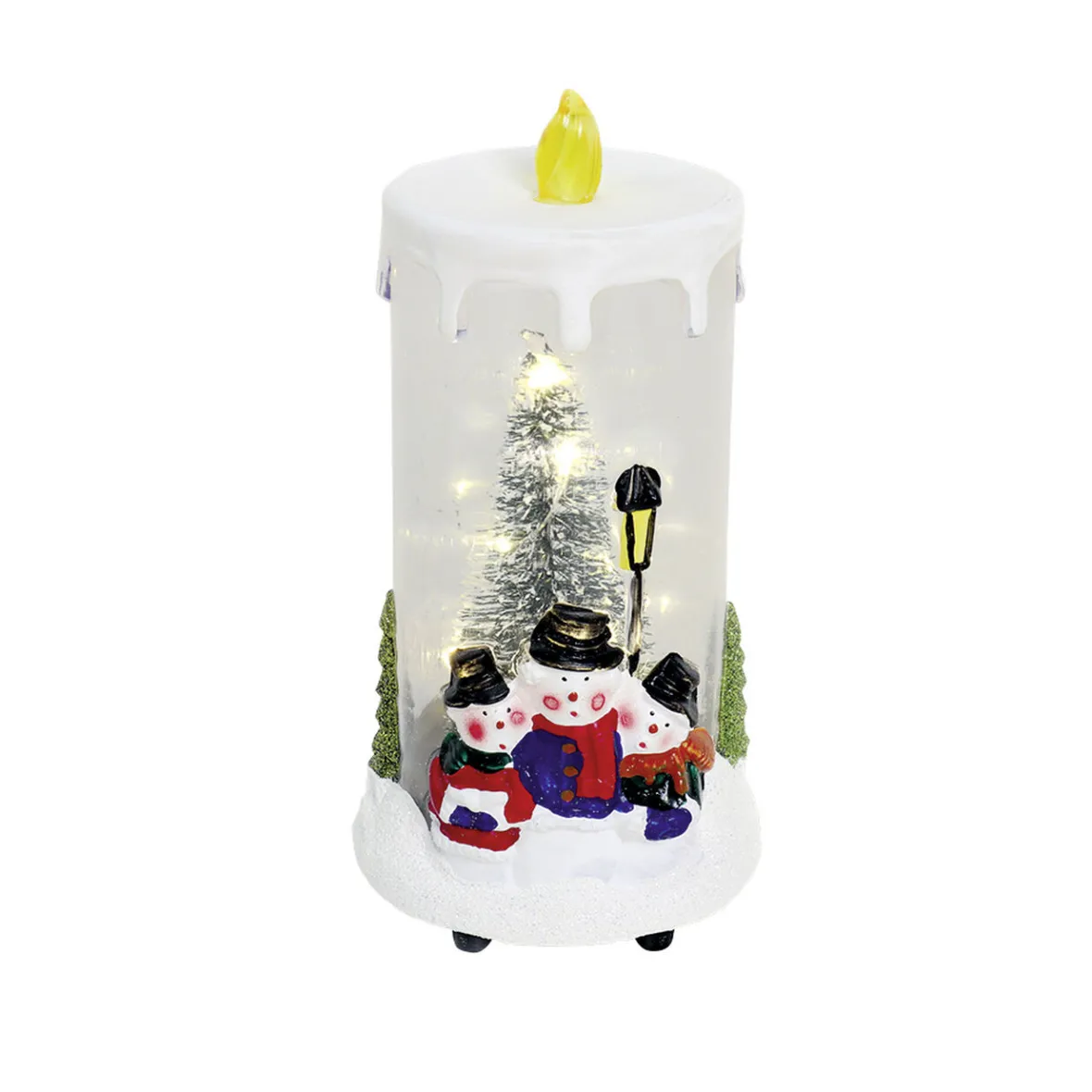 Bougie scène de Noël 8 LED blanc chaud H15 cm-Gifi Outlet