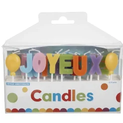Bougies Joyeux anniversaire multicolore-Gifi
