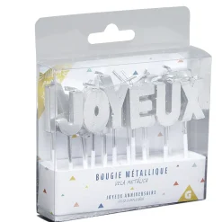 Bougies Joyeux anniversaire argenté-Gifi Sale