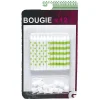 Bougies x12 avec support déco vert et blanc-Gifi Discount