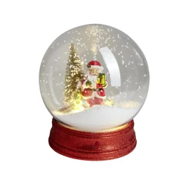 Boule à neige animée lumineuse musicale rouge Ø21cm-Gifi Online