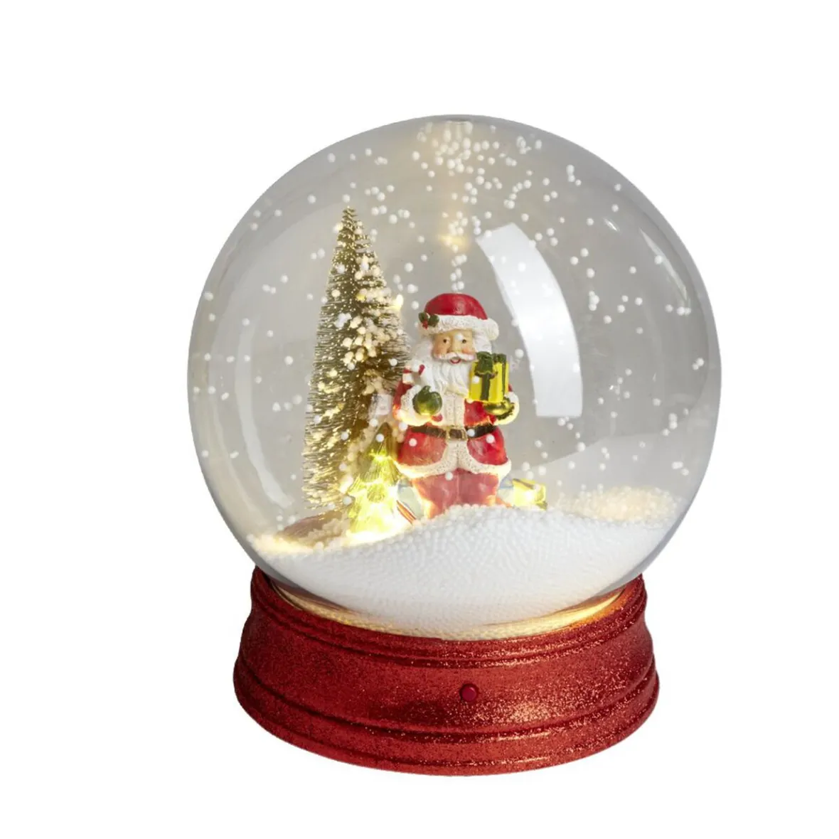 Boule à neige animée lumineuse musicale rouge Ø21cm-Gifi Online