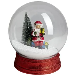 Boule à neige animée lumineuse musicale rouge Ø21cm-Gifi Online