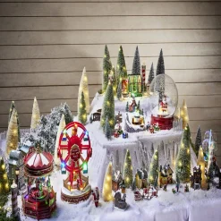 Boule à neige animée lumineuse musicale rouge Ø21cm-Gifi Online