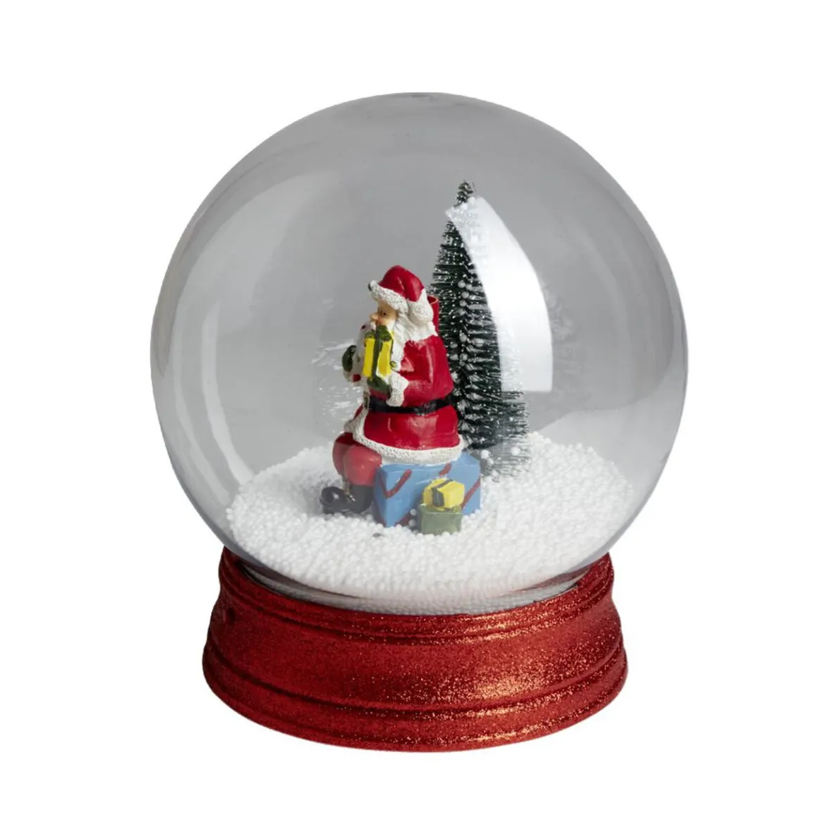 Boule à neige animée lumineuse musicale rouge Ø21cm-Gifi Online