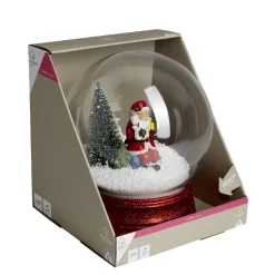 Boule à neige animée lumineuse musicale rouge Ø21cm-Gifi Online