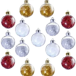 Boule de Noël à suspendre intérieur décoré fil métallisé x15-Gifi Discount