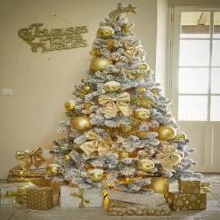 Boule de Noël ajourée motif arabesque pailleté doré Ø8 cm x3-Gifi Hot