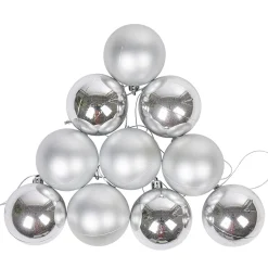 Boule de Noël argentée brillante et mate x10-Gifi Hot