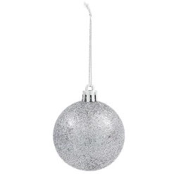 Boule de Noël argentée pailletée x6-Gifi Best
