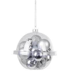 Boule de Noël argentée x12-Gifi Clearance