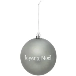 Boule de Noël argentée x6-Gifi