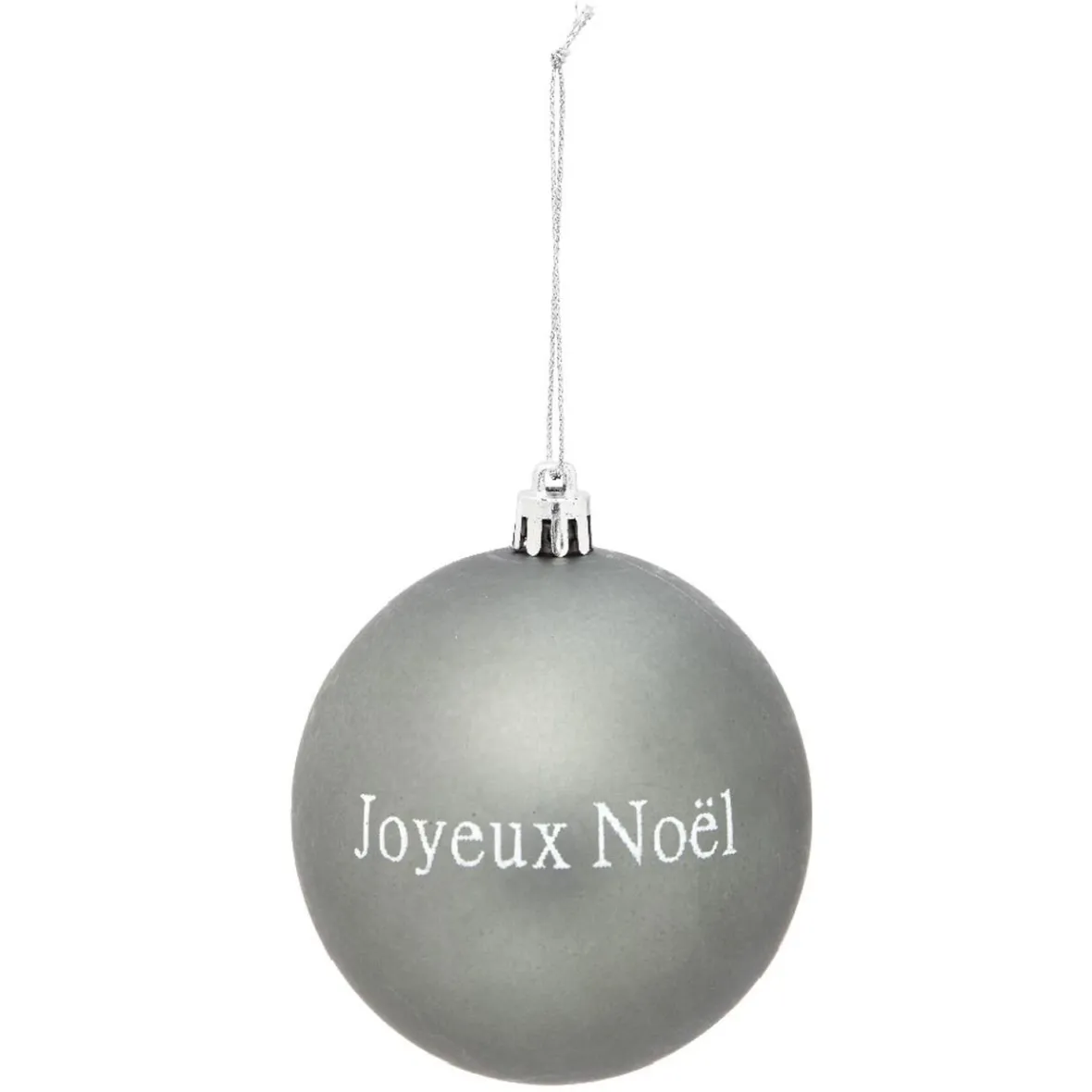 Boule de Noël argentée x6-Gifi