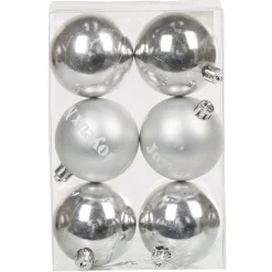 Boule de Noël argentée x 6-Gifi