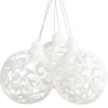 Boule de Noël baroque blanc Ø8cm x3-Gifi Online
