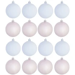 Boule de Noël blanc rose mat brillant x8-Gifi Outlet