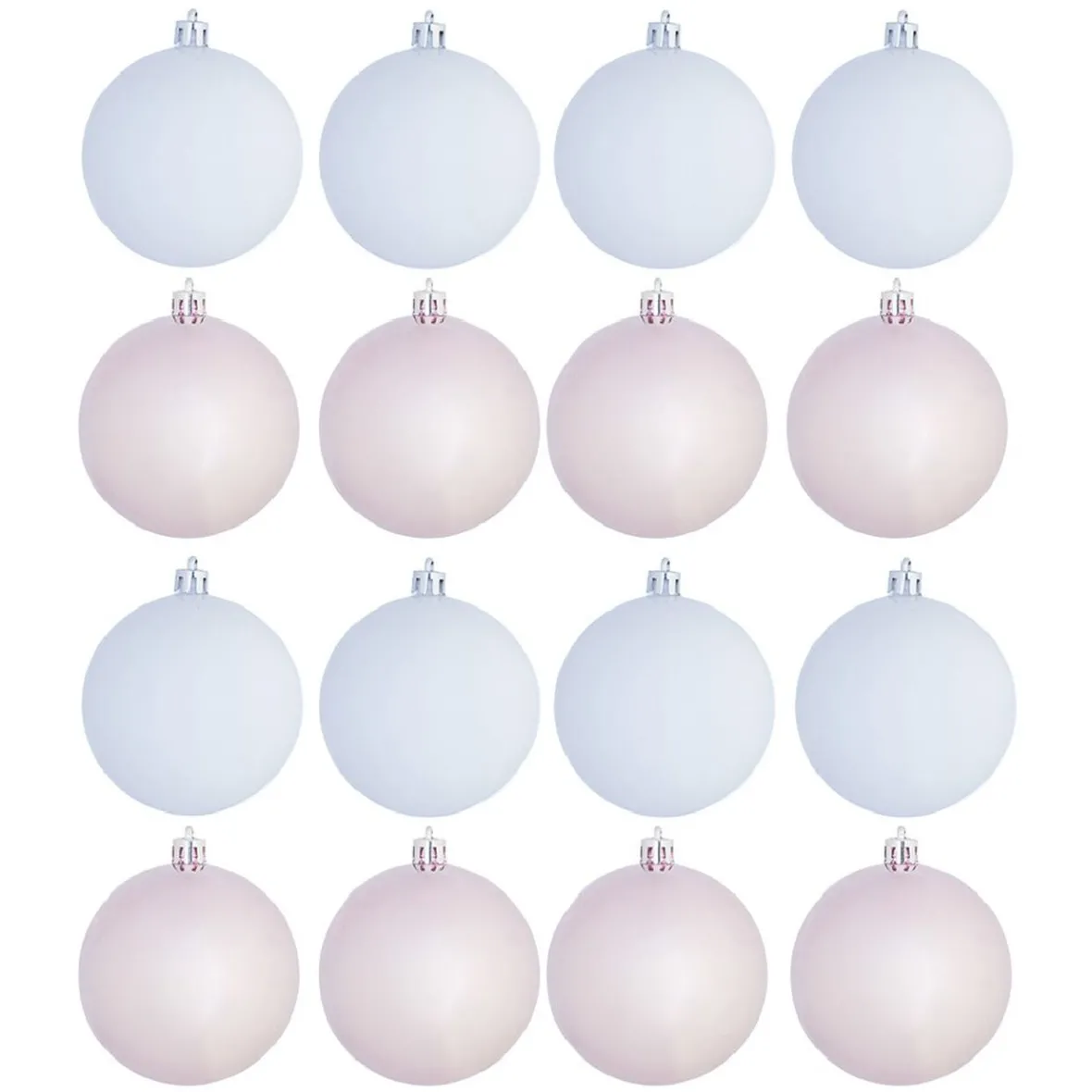 Boule de Noël blanc rose mat brillant x8-Gifi Outlet