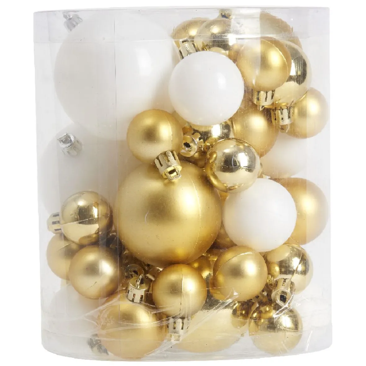 Boule de Noël blanche et dorée x50-Gifi New