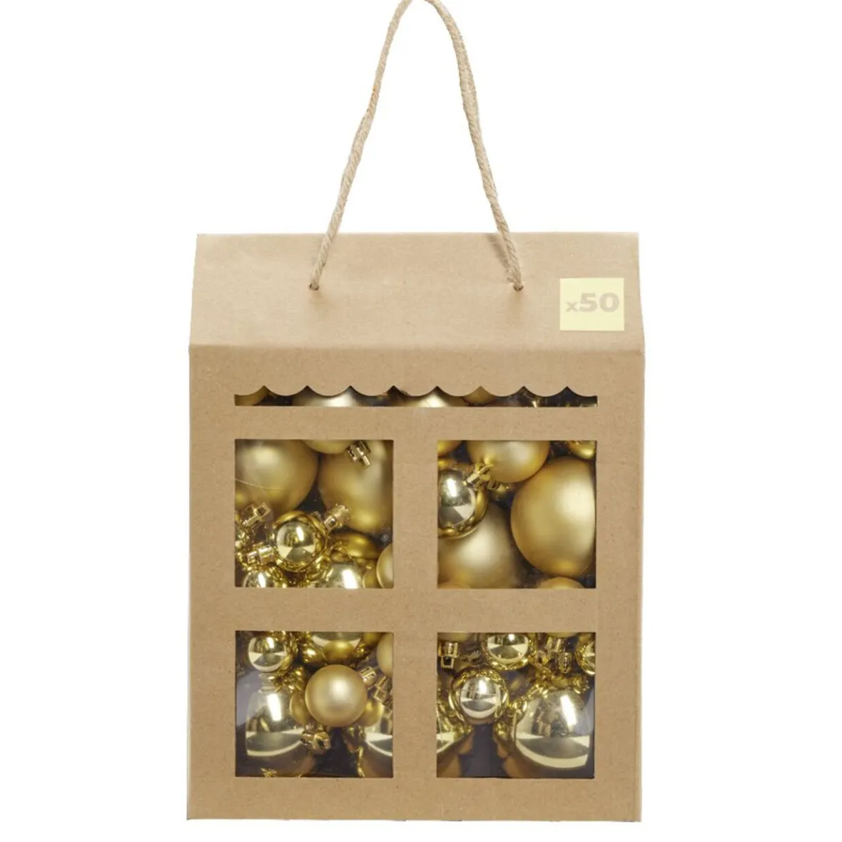 Boule de Noël blanche et dorée x50-Gifi New