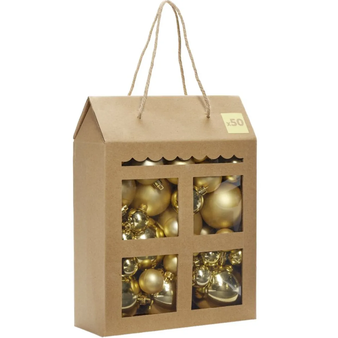 Boule de Noël blanche et dorée x50-Gifi New