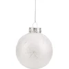 Boule de Noël blanche motif étoiles paillettées argentées Ø8cm-Gifi Online