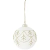 Boule de Noël blanche motif pailleté doré Ø8cm-Gifi Best