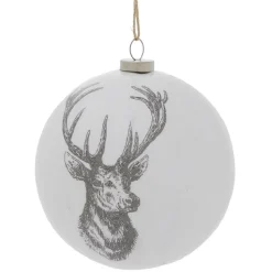 Boule de Noël blanche motif gravure esprit scandinave nature - 4 modèles-Gifi Hot