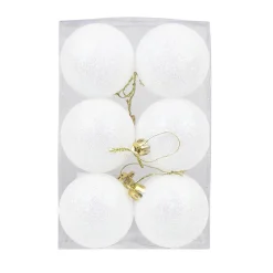 Boule de Noël blanche pailletée x6-Gifi Sale