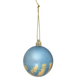 Boule de Noël bleu effet doré x6-Gifi Online