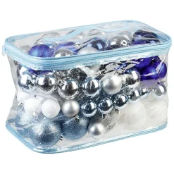 Boule de Noël bleue, blanche, argentée x 100-Gifi Sale
