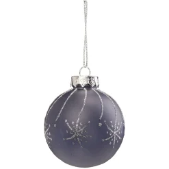 Boule de Noël bleue motif étoiles paillettées argentées Ø8cm-Gifi Sale