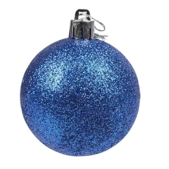 Boule de Noël bleue pailletée x6-Gifi Online