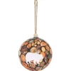 Boule de Noël champêtre motif ours et rondin marron Ø12cm-Gifi Outlet