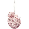 Boule de Noël déco fleur en rotin-Gifi Outlet