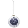 Boule de Noël design boréal bleu et blanc Ø8 cm-Gifi Outlet