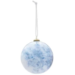 Boule de Noël design boréal bleu et blanc Ø8 cm-Gifi Outlet