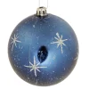Boule de Noël design étoile pailleté bleu ø8 cm-Gifi New