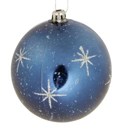 Boule de Noël design étoile pailleté bleu ø8 cm-Gifi New