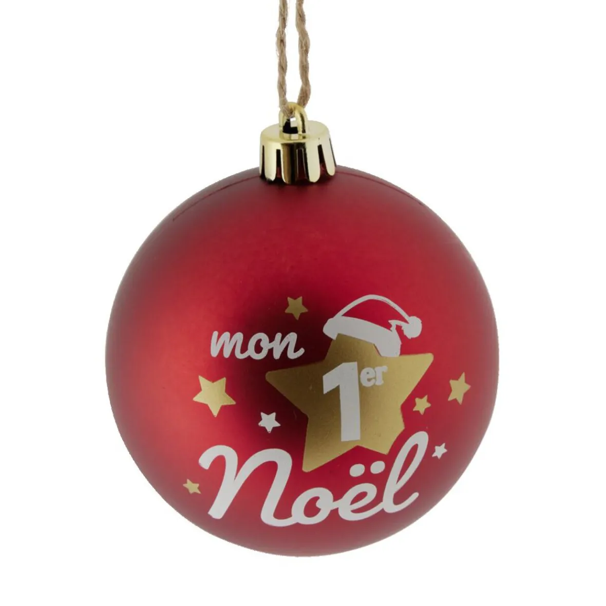 Boule de Noël "Mon 1er Noël" rouge ou blanche Ø8cm - 2 coloris-Gifi Sale