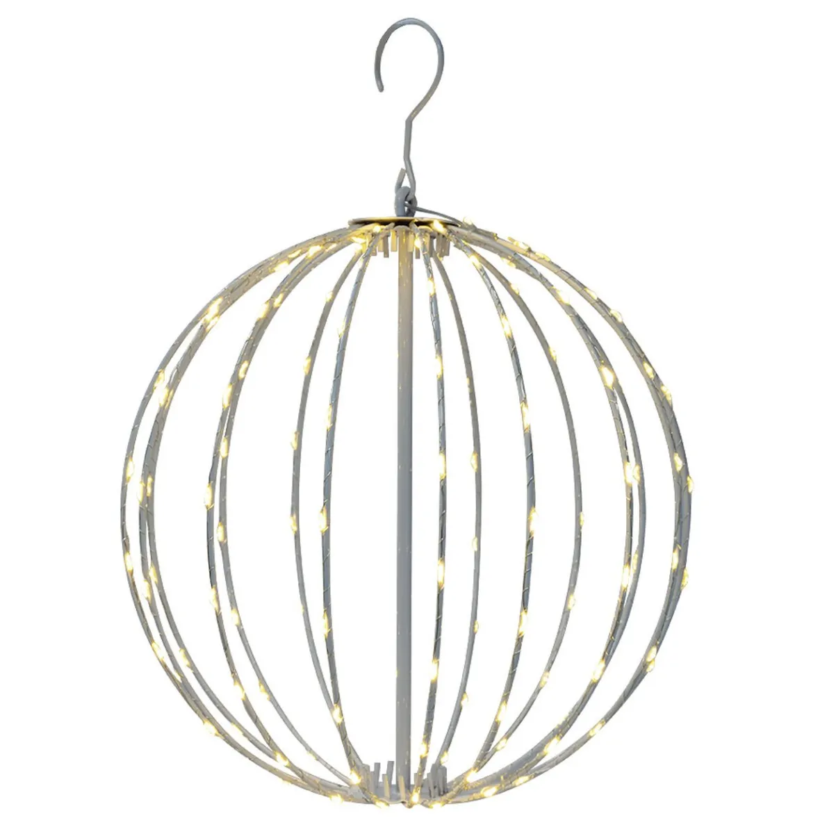 Boule lumineuse extérieur Noël métal ajouré 128 LED blanc chaud Ø30cm-Gifi Outlet