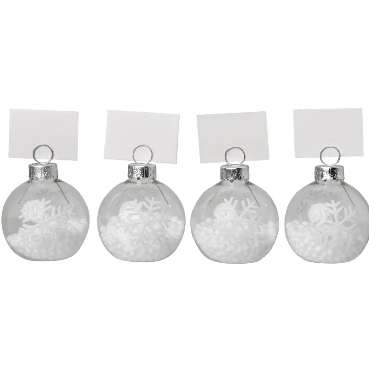 Boule porte-nom avec billes blanches x4-Gifi Clearance