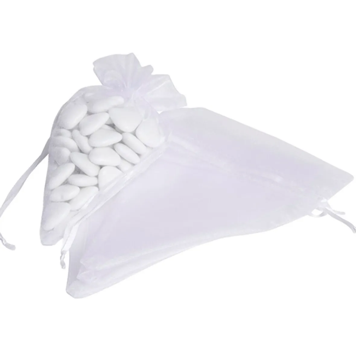 Bourse cornet à dragées blanc x4-Gifi New