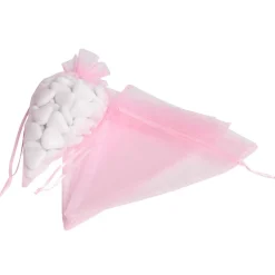 Bourse cornet à dragées rose x4-Gifi New