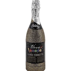 Bouteille confettis noir doré H. 32 cm-Gifi Discount