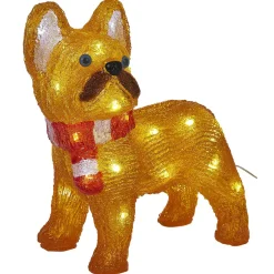 Bulldog de Noël lumineux 30 LED blanc froid H30cm-Gifi Hot