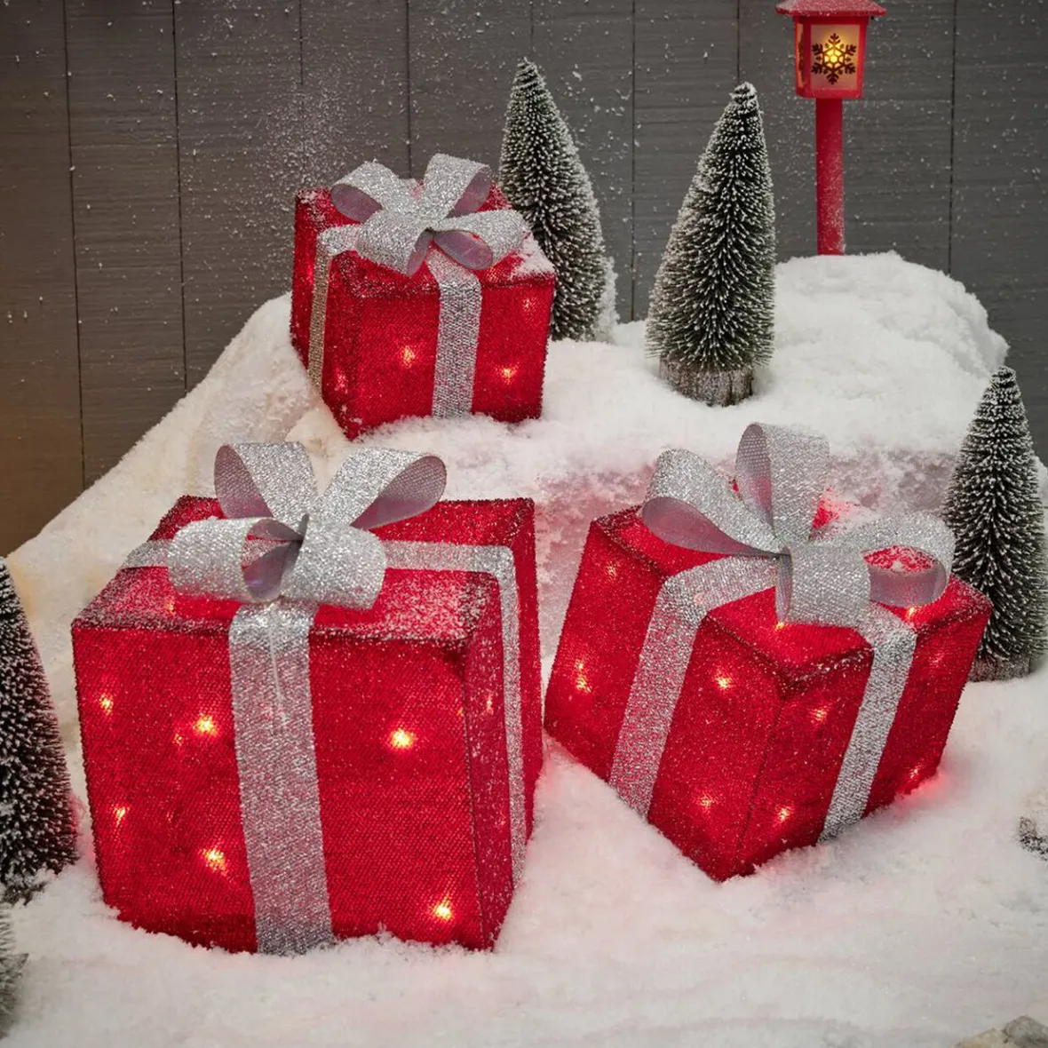 Cadeau lumineux rouge solaire 40 LED intérieur extérieur x3-Gifi New