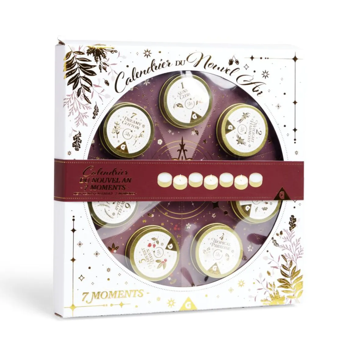 Calendrier du nouvel an thème bougies 7 cases-Gifi Sale