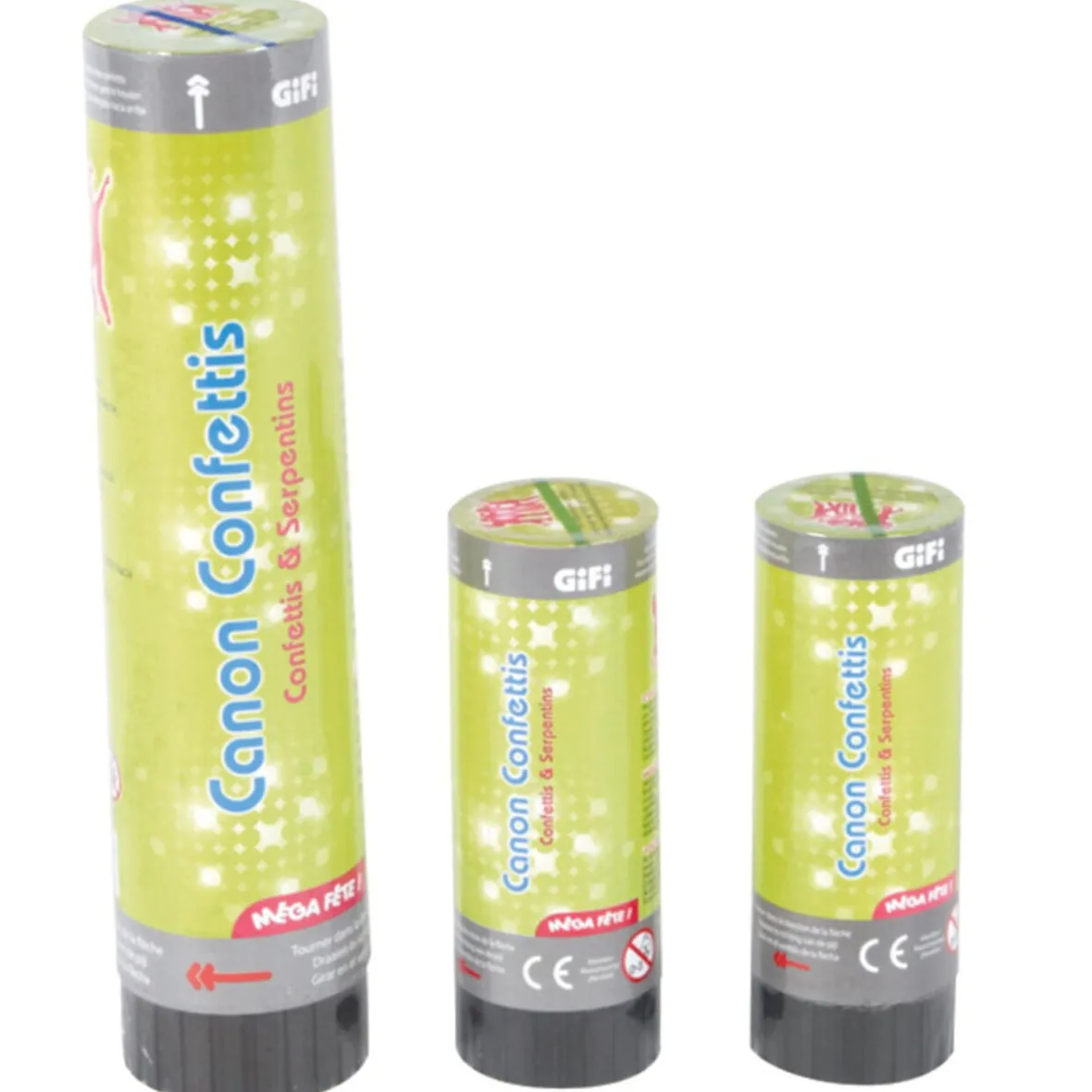 Canons à confettis et serpentins x3-Gifi Online